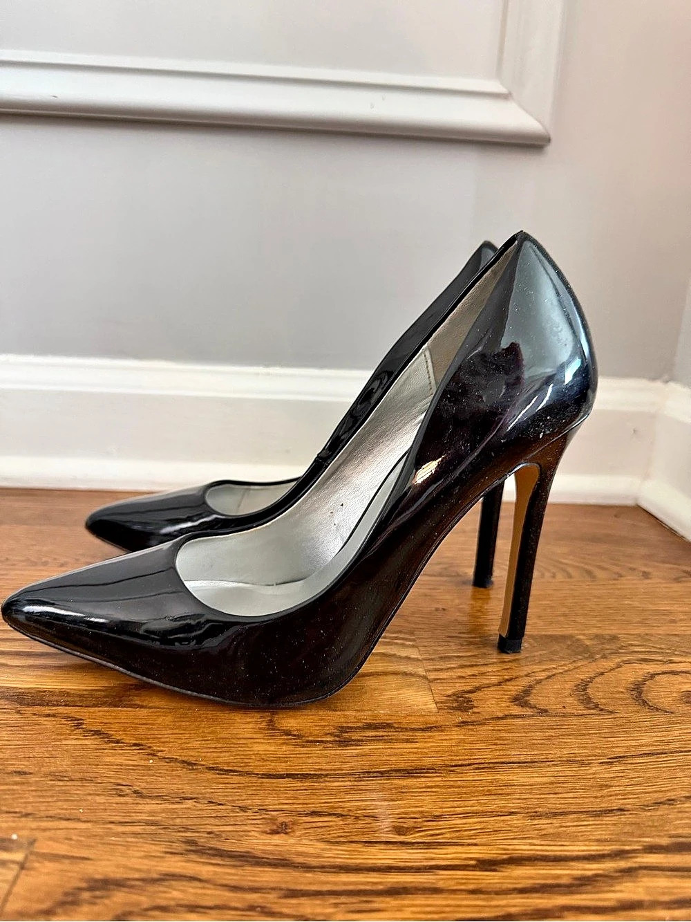 Mix No. 6 Black Patent Pointed-Toe High Heels